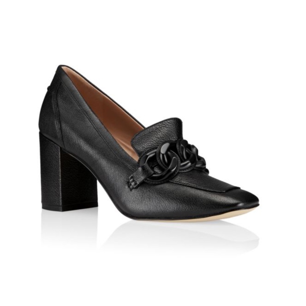 COLE HAAN
Chrystie Square Toe Chain Leather Loafer Pumps size 8.5 B - Picture 1 of 8